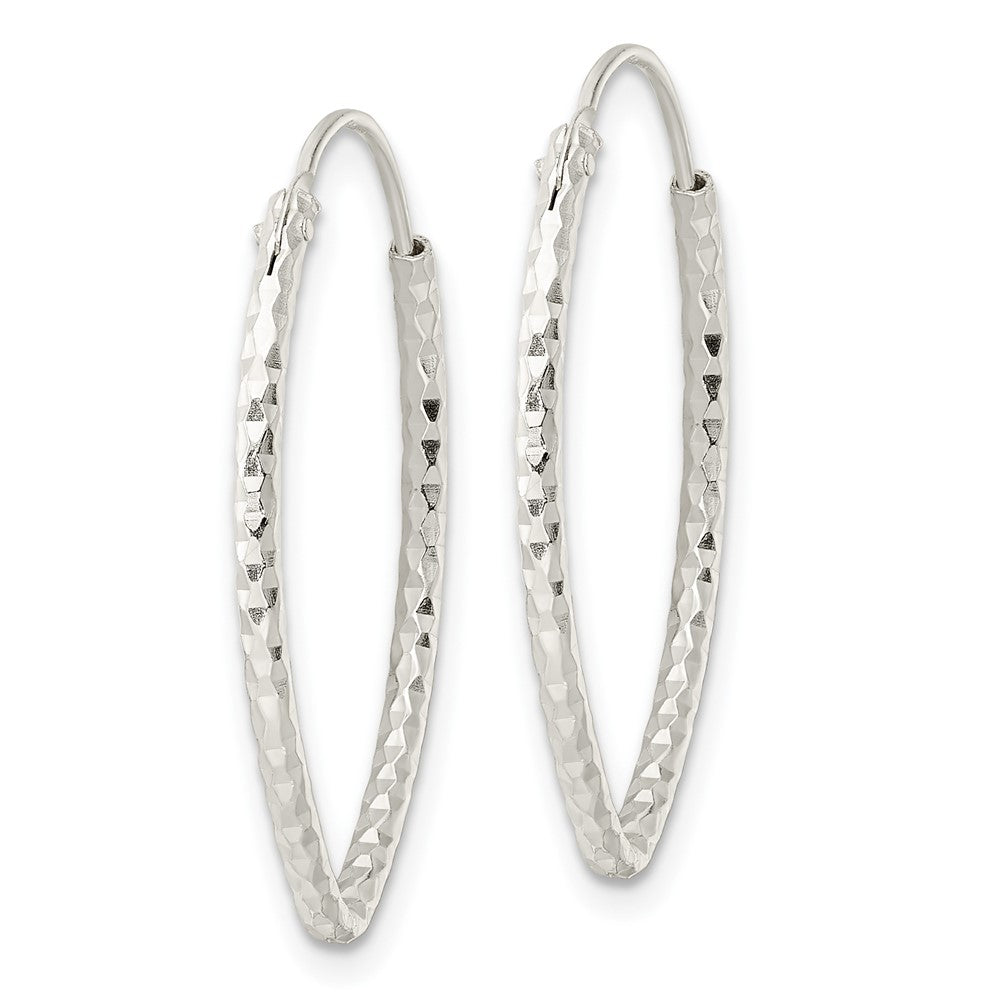 FJC Finejewelers 925 Sterling Silver Polished Bright Cut Endless Hoop Earrings 27 x 18 mm
