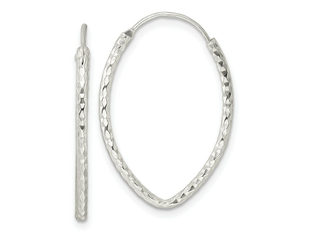 FJC Finejewelers 925 Sterling Silver Polished Bright Cut Endless Hoop Earrings 27 x 18 mm