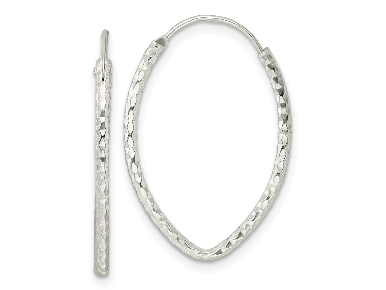 FJC Finejewelers 925 Sterling Silver Polished Bright Cut Endless Hoop Earrings 27 x 18 mm
