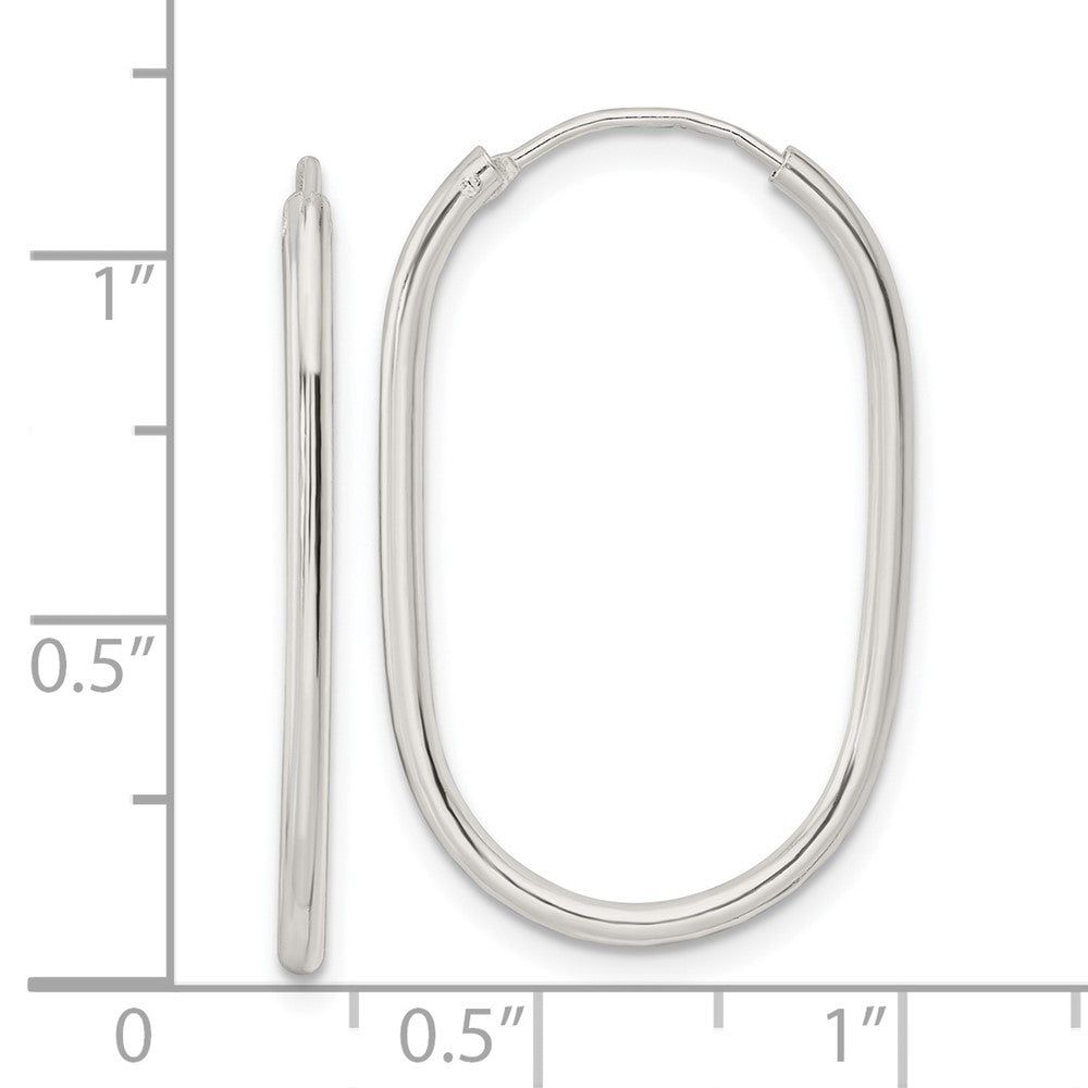 FJC Finejewelers 925 Sterling Silver Polished Endless Oblong Hoop Earrings 28 x 18 mm