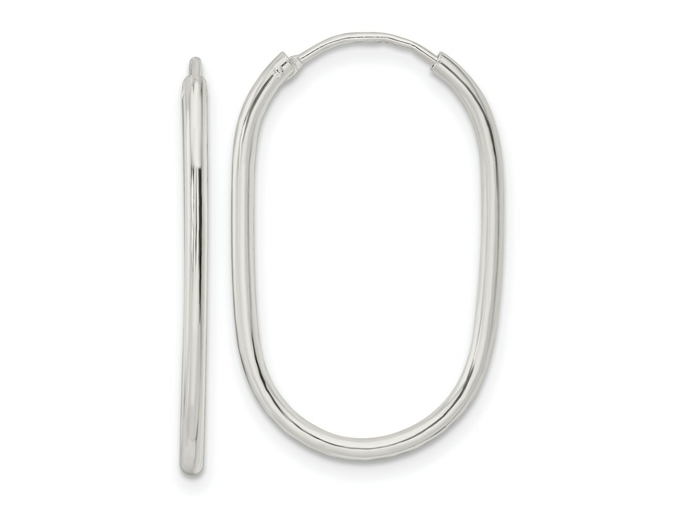 FJC Finejewelers 925 Sterling Silver Polished Endless Oblong Hoop Earrings 28 x 18 mm