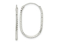 FJC Finejewelers 925 Sterling Silver Polished and Bright Cut Oblong Endless Hoop Earrings 27 x 18 mm