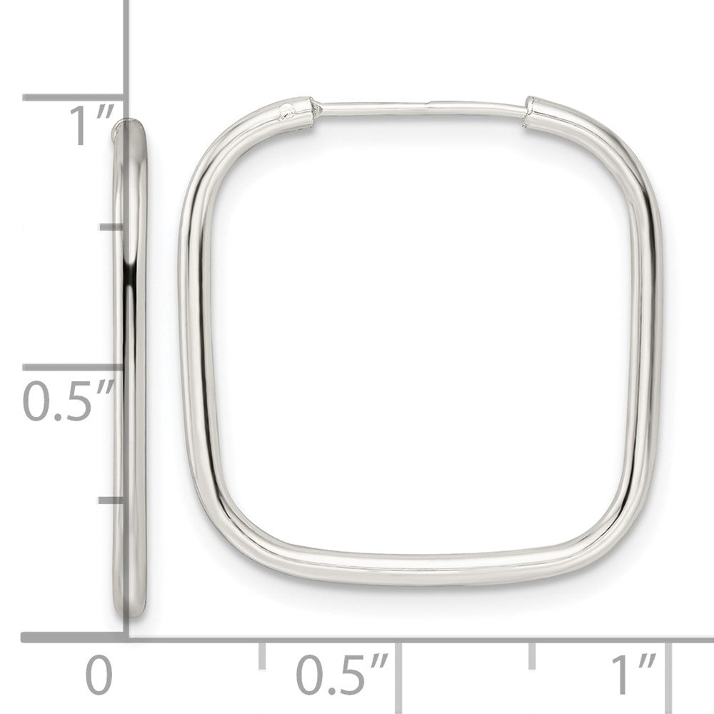 FJC Finejewelers 925 Sterling Silver Polished 1.5mm Square Endless Tube Hoop Earrings 23 mm x 23 mm