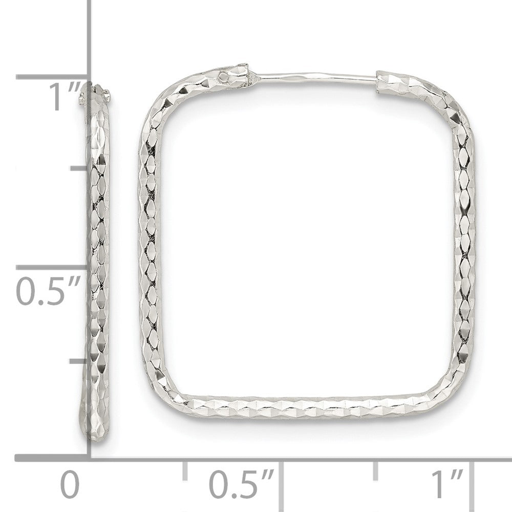 FJC Finejewelers 925 Sterling Silver Polished Bright Cut Square Endless Hoop Earrings 23 x 22 mm