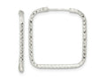 FJC Finejewelers 925 Sterling Silver Polished Bright Cut Square Endless Hoop Earrings 23 x 22 mm