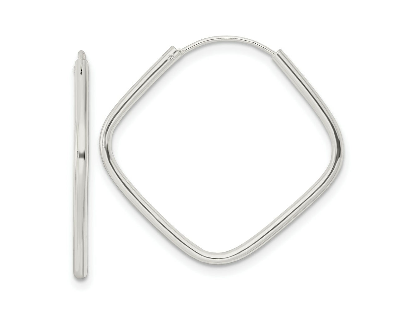 FJC Finejewelers 925 Sterling Silver Polished Endless Square Hoop Earrings 27 x 28 mm
