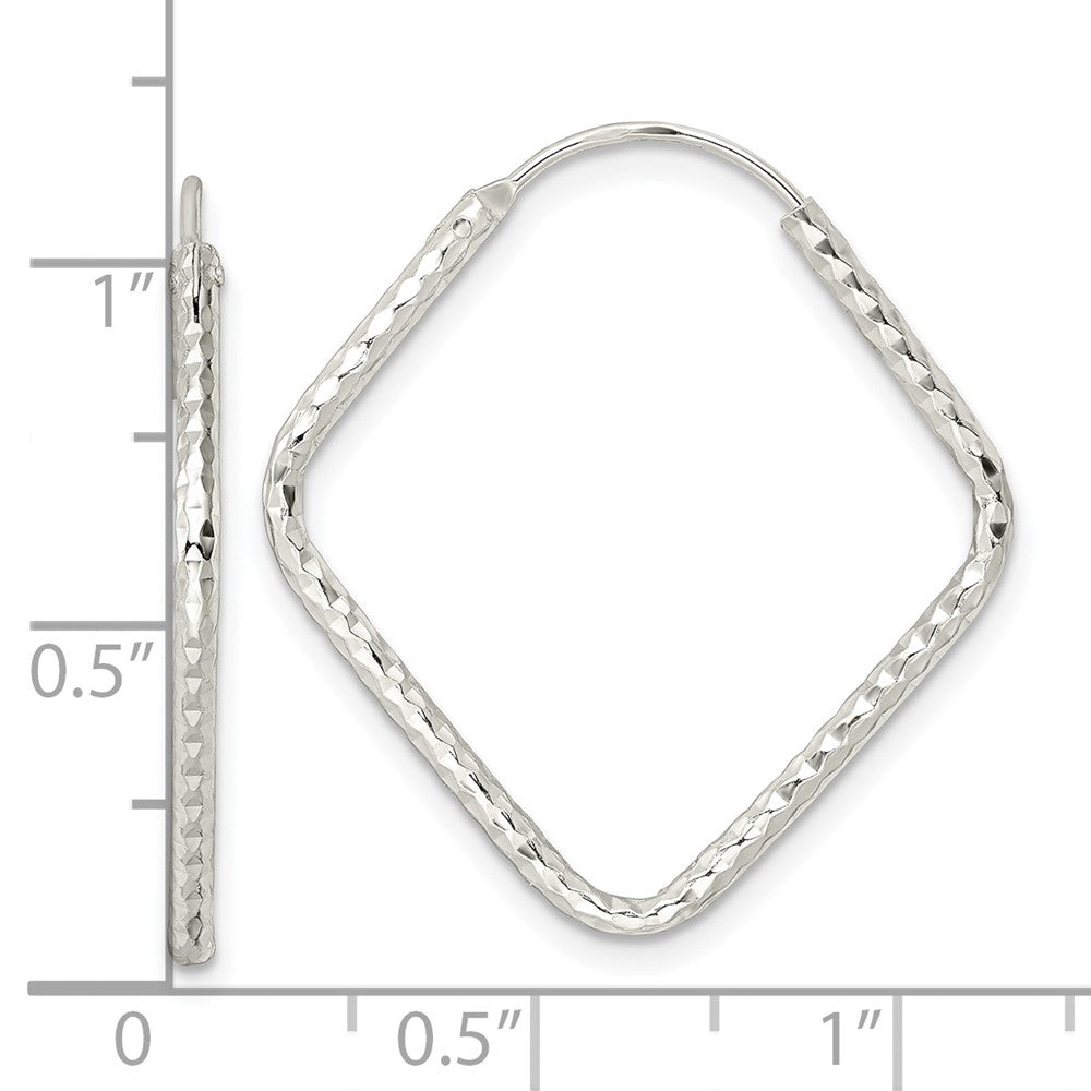 FJC Finejewelers 925 Sterling Silver Polished Bright Cut Endless Hoop Earrings 28 x 26 mm