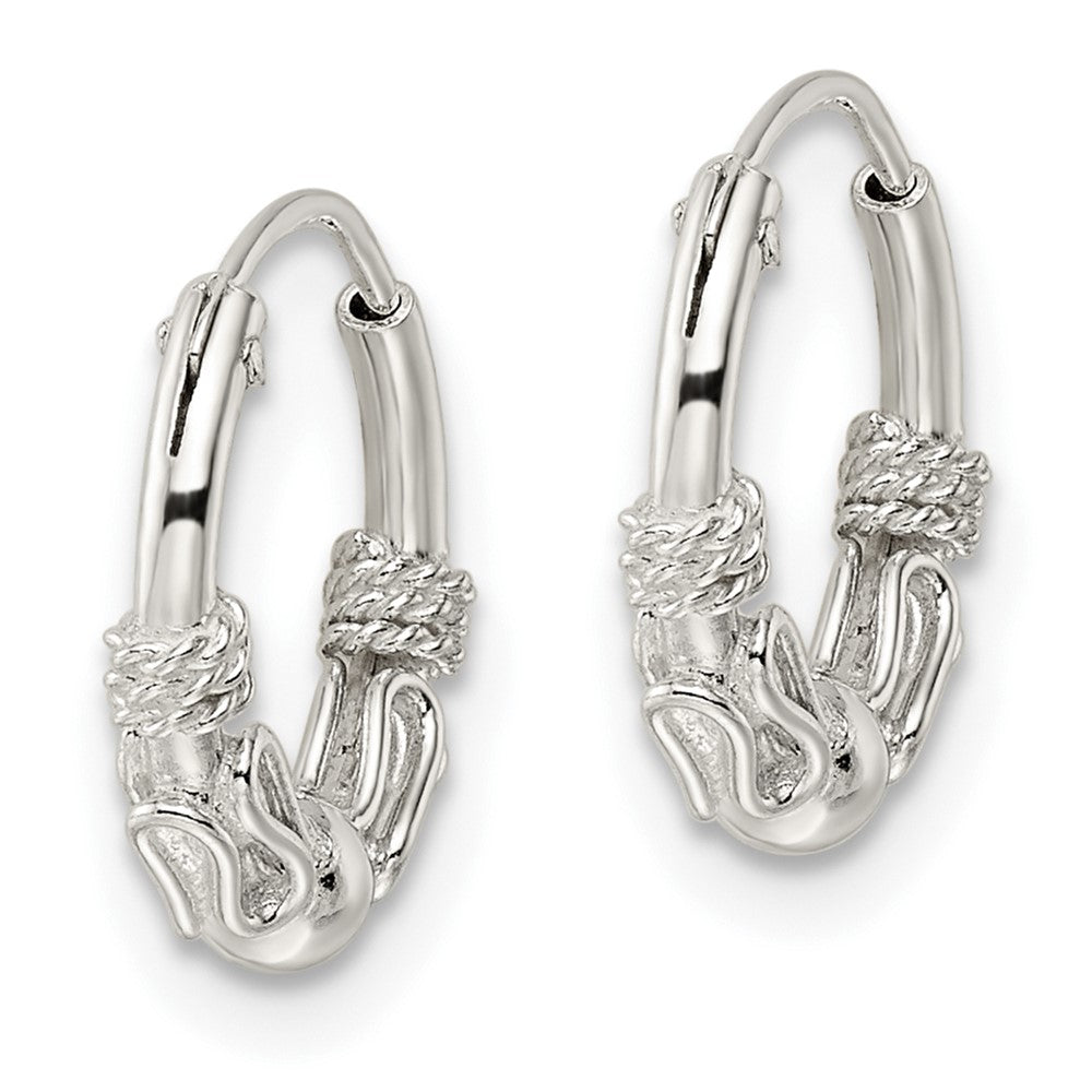 FJC Finejewelers 925 Sterling Silver Polished Beaded Circle Endless Hoop Earrings 12 x 13 mm