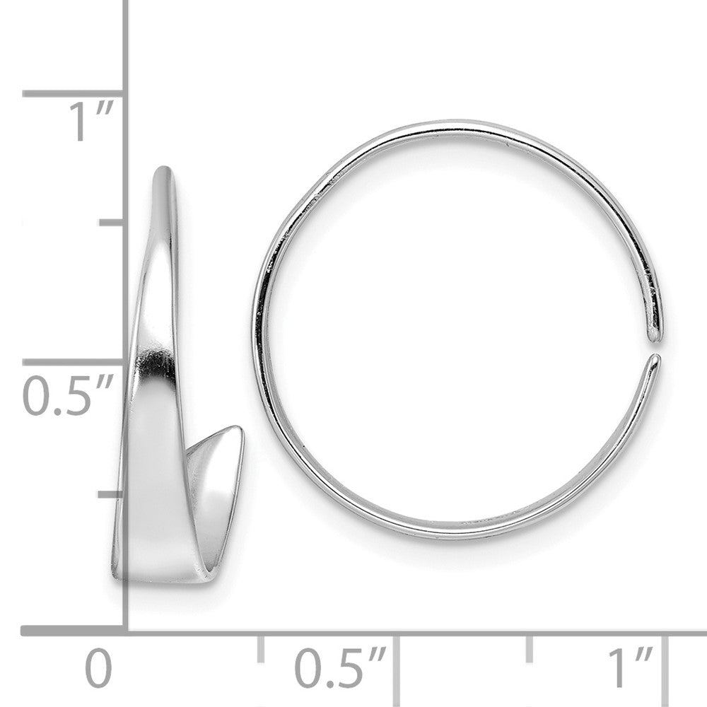 FJC Finejewelers 925 Sterling Silver Rhodium Plated Polished Flat Bar Hoop Threader Earrings 20 x 5 mm
