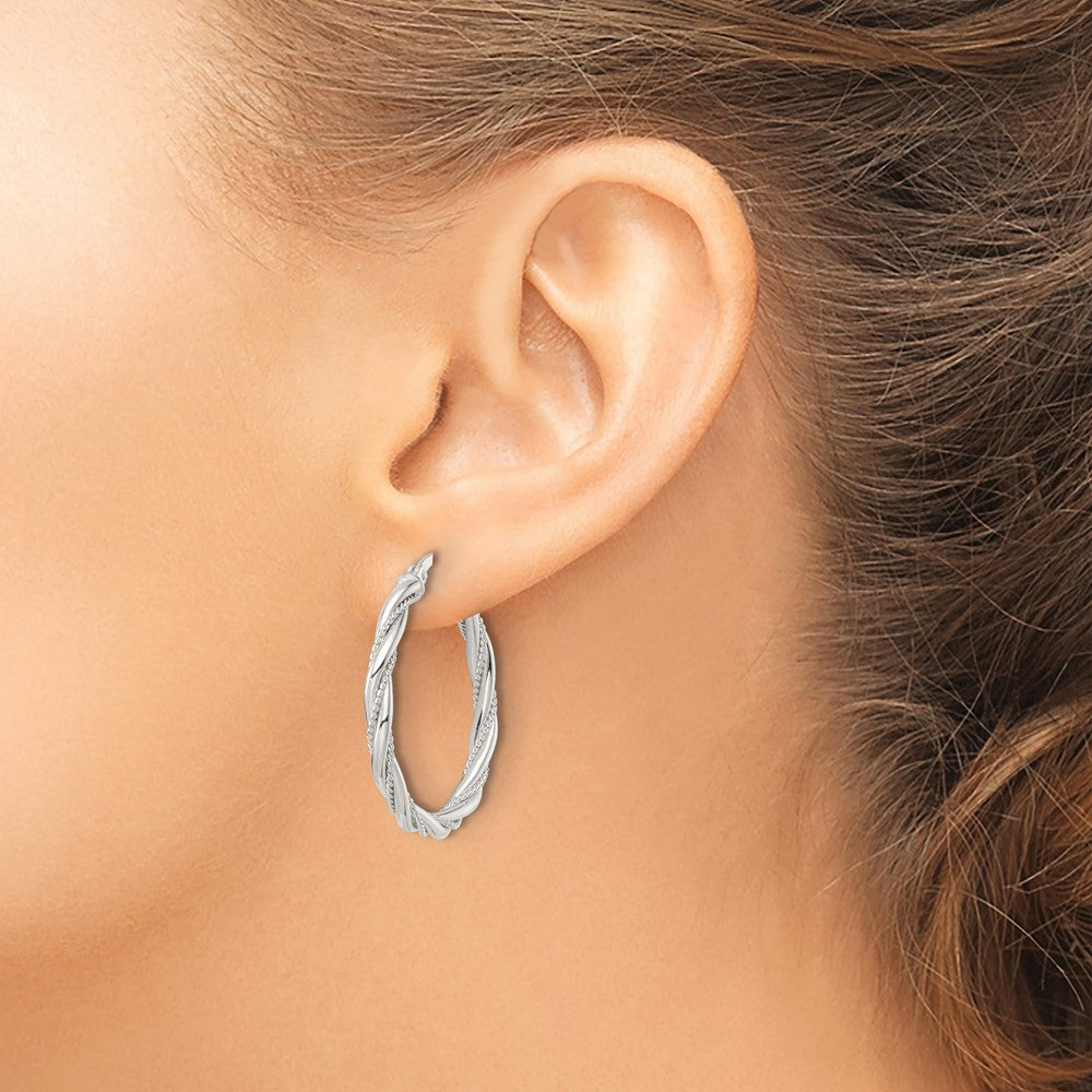 FJC Finejewelers 925 Sterling Silver Polished Twisted Rope Hoop Earrings 31 x 29 mm
