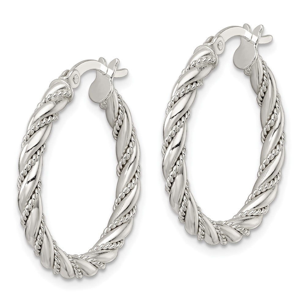 FJC Finejewelers 925 Sterling Silver Polished Twisted Rope Hoop Earrings 26 x 24 mm
