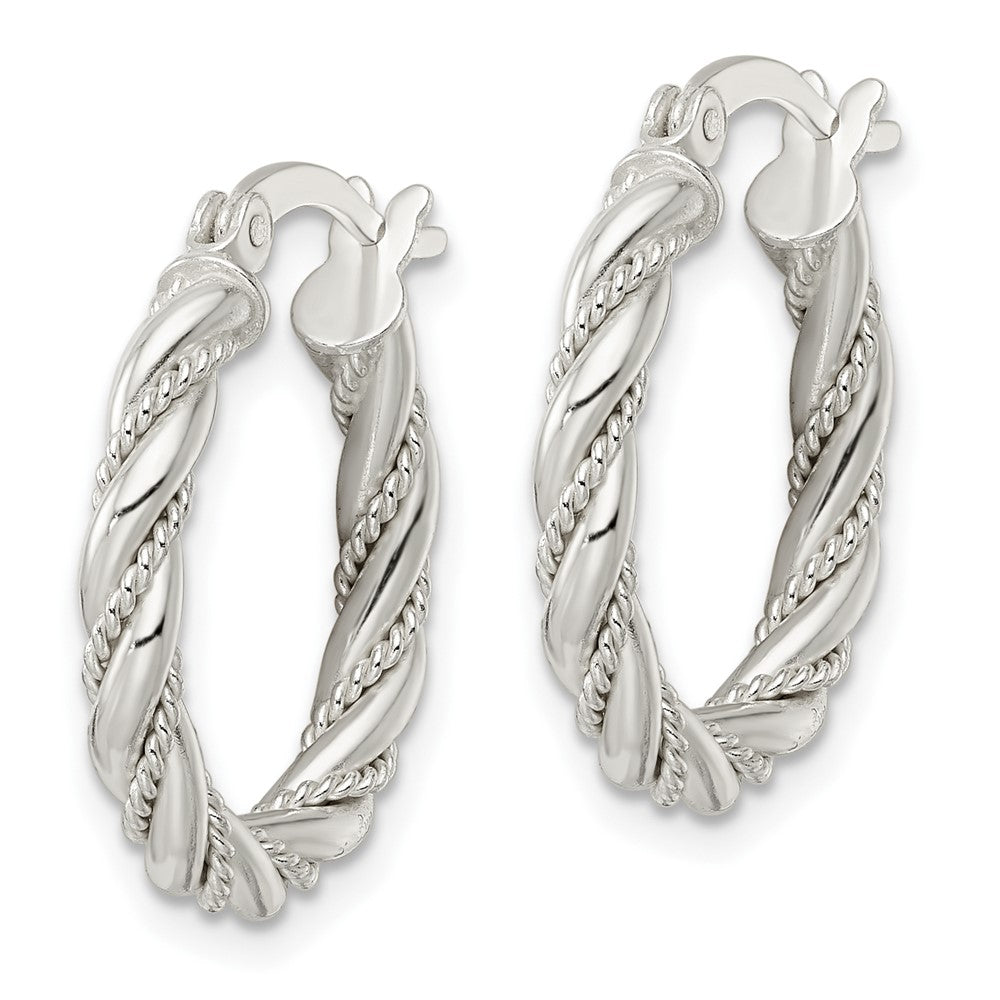 FJC Finejewelers 925 Sterling Silver Polished Twisted Rope Hoop Earrings 21 x 19 mm
