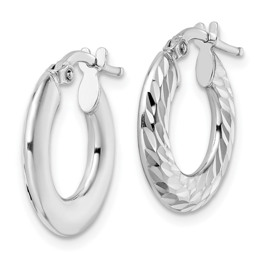 FJC Finejewelers 925 Sterling Silver  2x18mm Bright Cut Knife-edge Tube Hoop Earrings 18 mm x 17 mm
