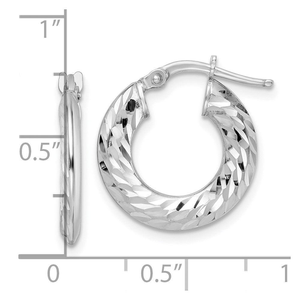 FJC Finejewelers 925 Sterling Silver  2x18mm Bright Cut Knife-edge Tube Hoop Earrings 18 mm x 17 mm