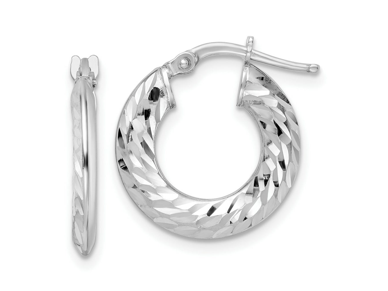 FJC Finejewelers 925 Sterling Silver  2x18mm Bright Cut Knife-edge Tube Hoop Earrings 18 mm x 17 mm
