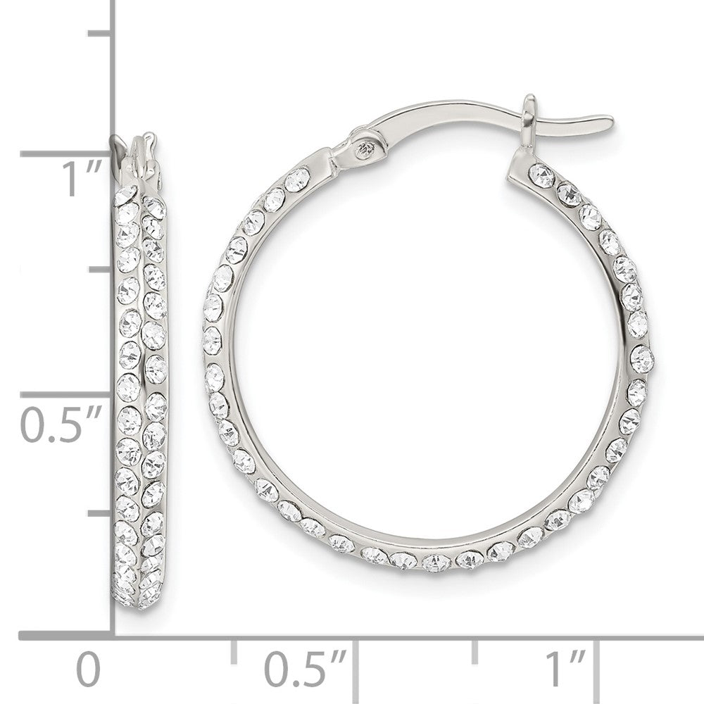 FJC Finejewelers 925 Sterling Silver CZ Round Hoop Earrings 24 x 23 mm