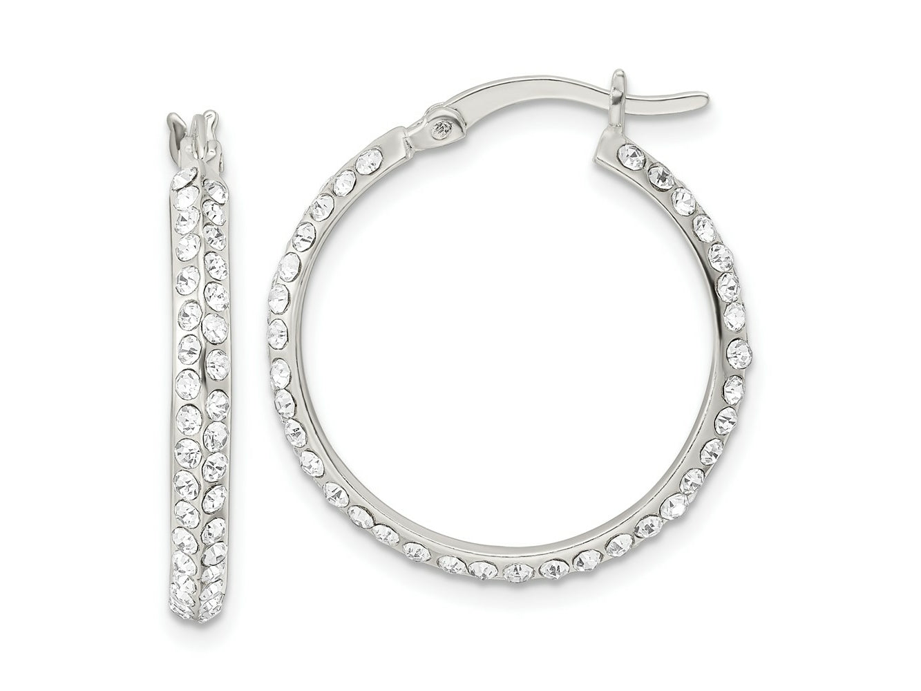 FJC Finejewelers 925 Sterling Silver CZ Round Hoop Earrings 24 x 23 mm