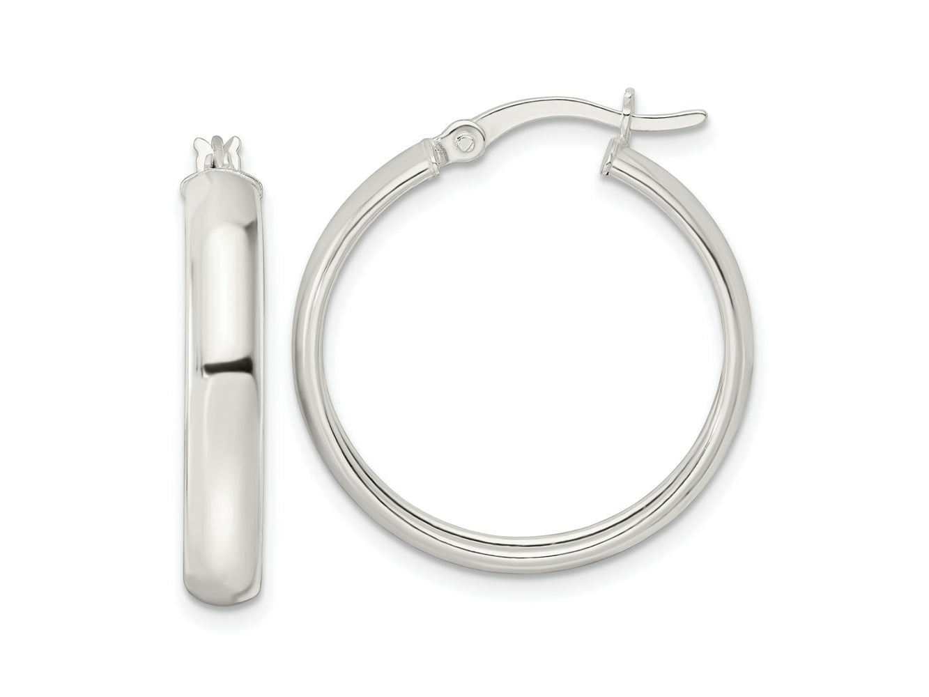 FJC Finejewelers 925 Sterling Silver Polished Hoop Earrings 25 x 24 mm