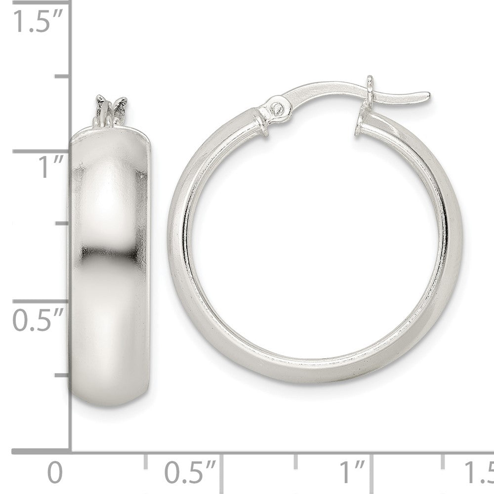 FJC Finejewelers 925 Sterling Silver Polished 7x Hoop Earrings 25 x 25 mm