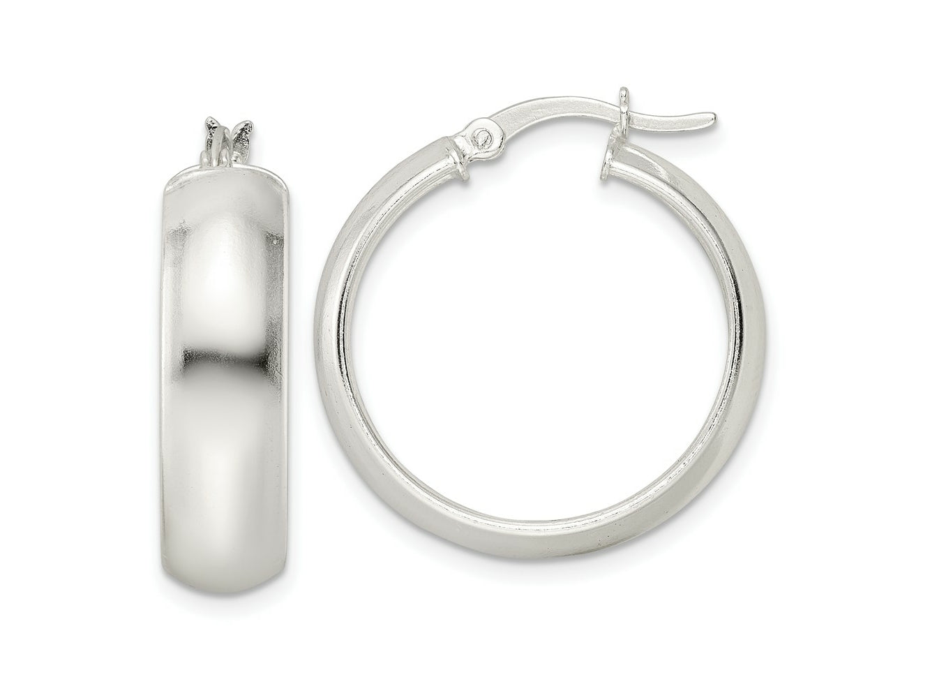 FJC Finejewelers 925 Sterling Silver Polished 7x Hoop Earrings 25 x 25 mm