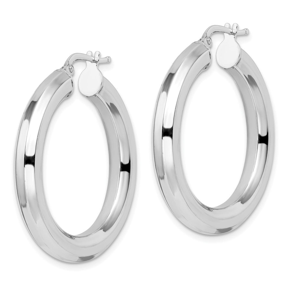 FJC Finejewelers 925 Sterling Silver Bright Cut  5x34mm Octagon Tube Hoop Earrings 35 mm x 33 mm