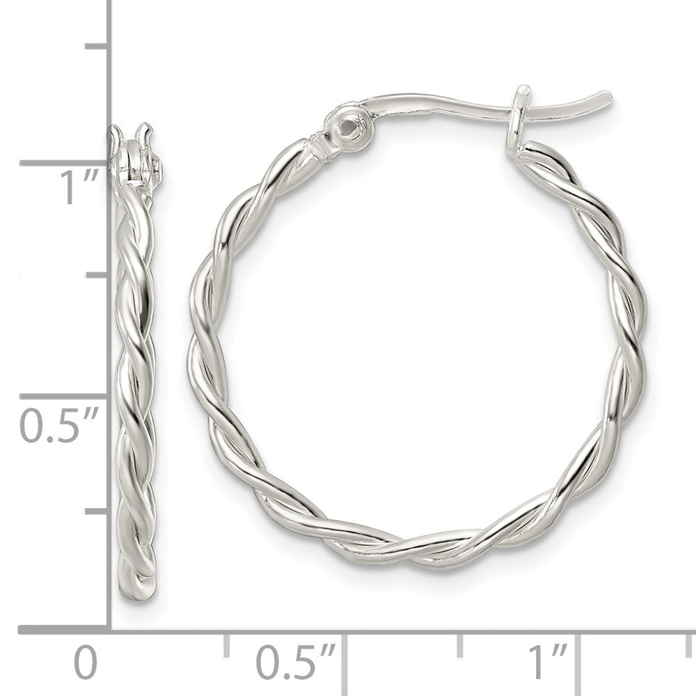 FJC Finejewelers 925 Sterling Silver Polished Twisted Hoop Earrings 24 x 24 mm