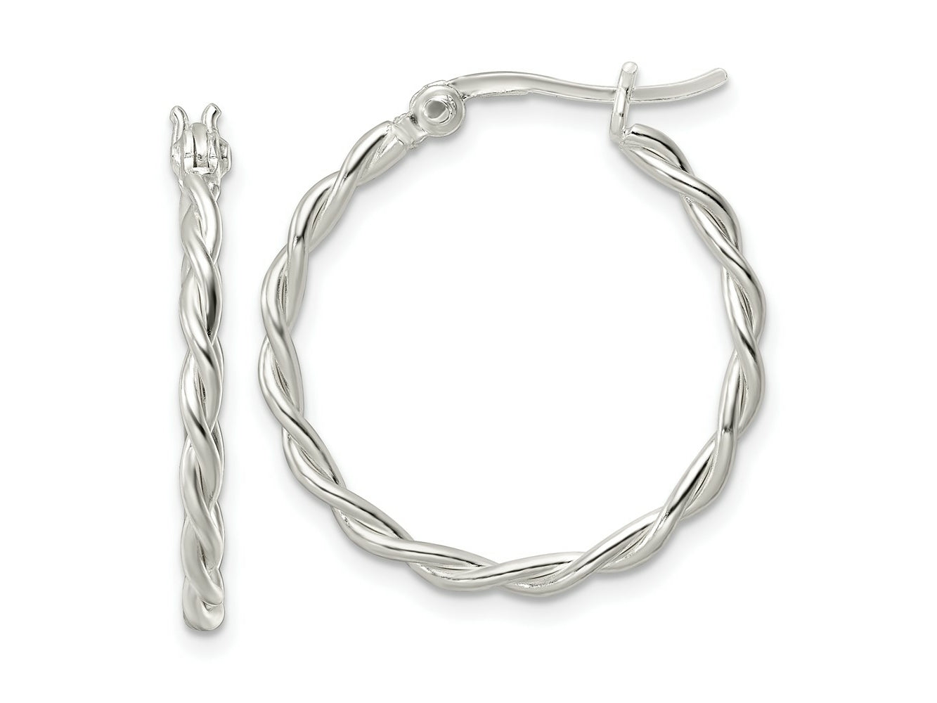 FJC Finejewelers 925 Sterling Silver Polished Twisted Hoop Earrings 24 x 24 mm