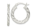 FJC Finejewelers 925 Sterling Silver Polished and Textured Twisted Hoop Earrings 23 x 20 mm