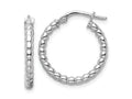 FJC Finejewelers 925 Sterling Silver Rhodium Plated Polished 2.25mm Beaded Hoop Earrings 20 mm x 19 mm