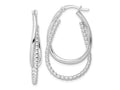 FJC Finejewelers 925 Sterling Silver Rhodium Plated Polished Double Oval Hoop Earrings 37 x 22 mm