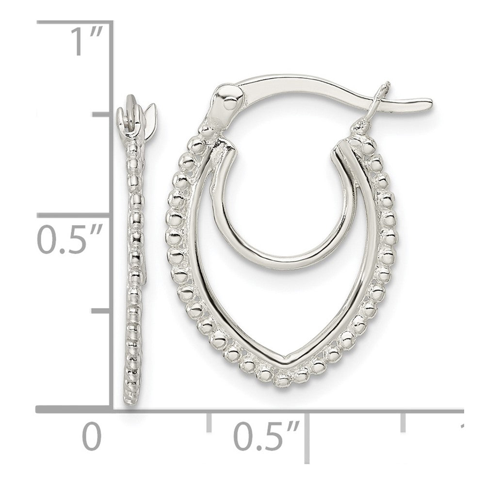 FJC Finejewelers 925 Sterling Silver Beaded Double Oval Hoop Earrings 20 x 15 mm