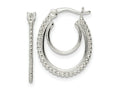 FJC Finejewelers 925 Sterling Silver Beaded Double Oval Hoop Earrings 19 x 15 mm