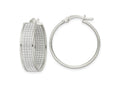 FJC Finejewelers 925 Sterling Silver Enameled Fabric Glitter 6.85mm Round Hoop Earrings 26 mm x 25 mm