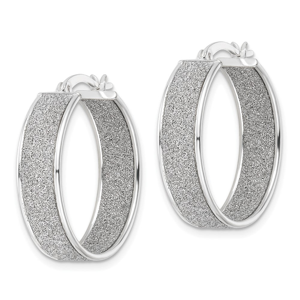 FJC Finejewelers 925 Sterling Silver Enameled Fabric Glitter 6.85mm Round Hoop Earrings 26 mm x 25 mm