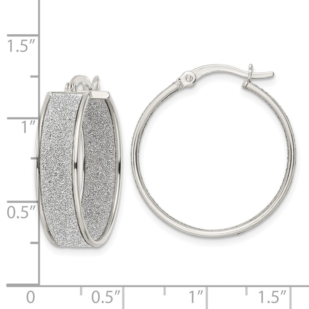FJC Finejewelers 925 Sterling Silver Enameled Fabric Glitter 6.85mm Round Hoop Earrings 26 mm x 25 mm