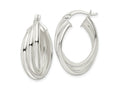 FJC Finejewelers 925 Sterling Silver Polished Triple Twisted Oval Hoop Earrings 28 x 19 mm