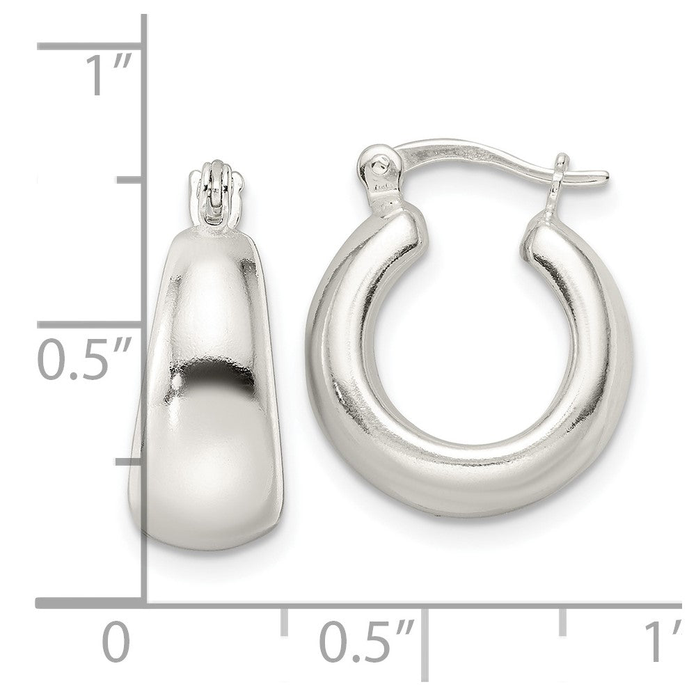FJC Finejewelers 925 Sterling Silver Polished and Tapered Round Hoop Earrings 17 x 15 mm