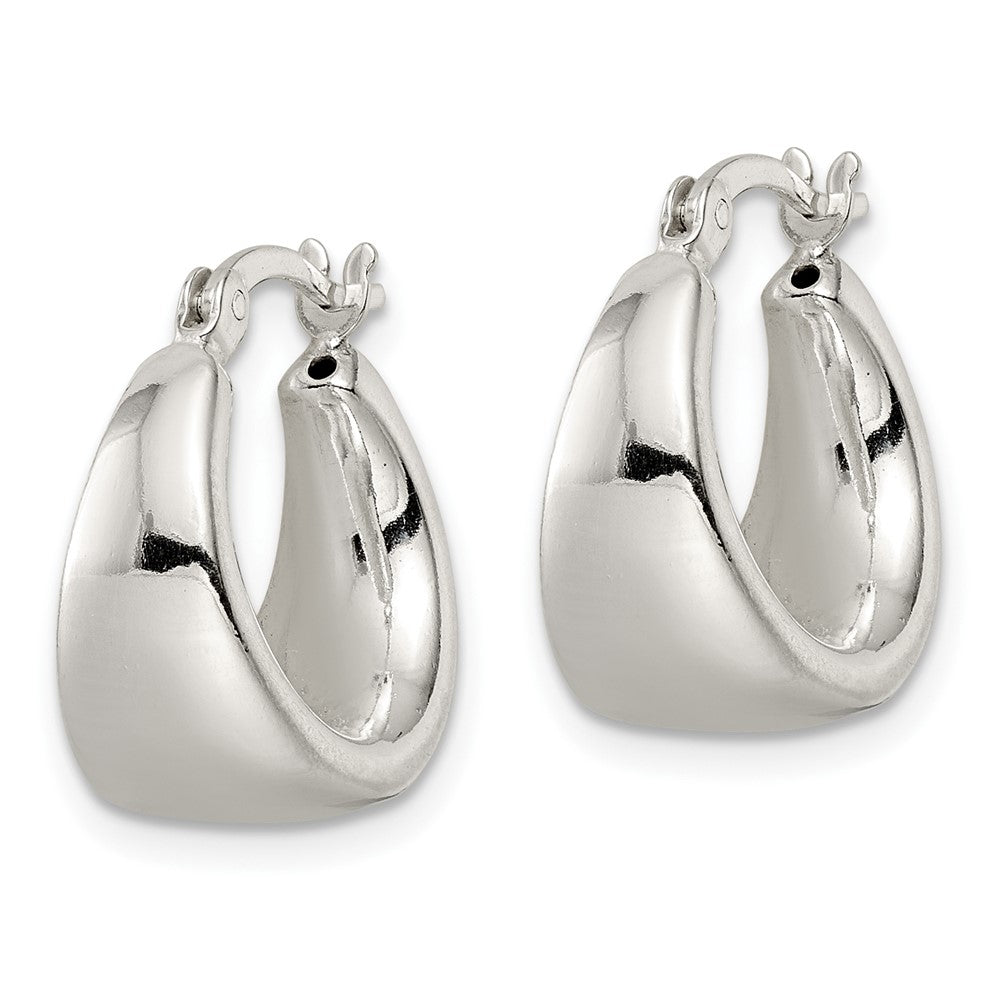 FJC Finejewelers 925 Sterling Silver Polished and Tapered Round Hoop Earrings 17 x 15 mm