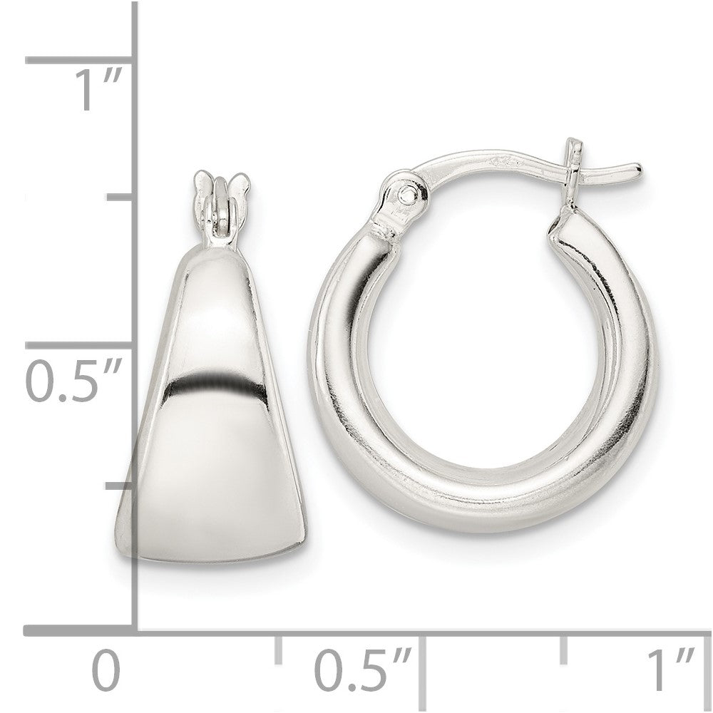 FJC Finejewelers 925 Sterling Silver Polished and Tapered Round Hoop Earrings 17 x 15 mm
