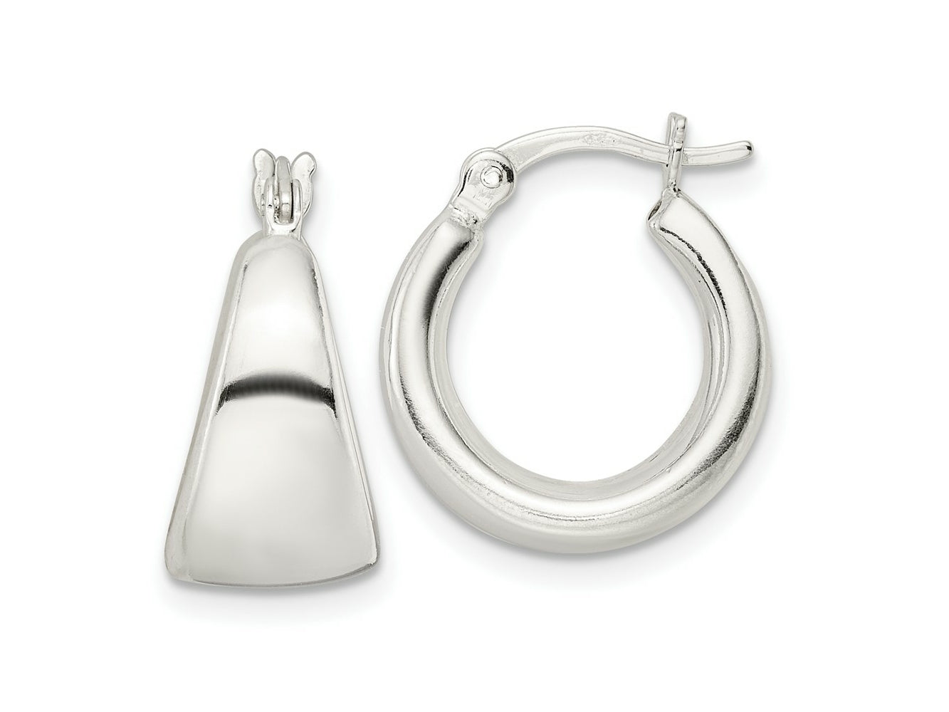 FJC Finejewelers 925 Sterling Silver Polished and Tapered Round Hoop Earrings 17 x 15 mm