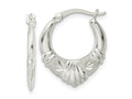 FJC Finejewelers 925 Sterling Silver Polished and Lasered Bright Cut Scalloped Hoop Earrings 21 x 18 mm