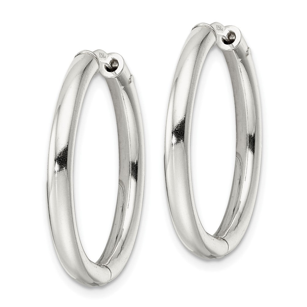 FJC Finejewelers 925 Sterling Silver Polished 3x Hinged Tube Hoop Earrings 27 x 28 mm
