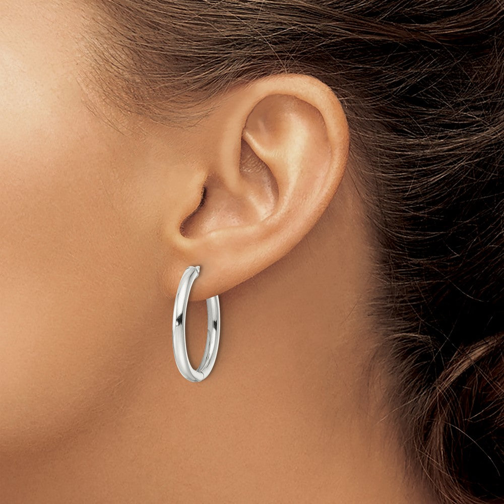 FJC Finejewelers 925 Sterling Silver Polished 3x Hinged Tube Hoop Earrings 27 x 28 mm