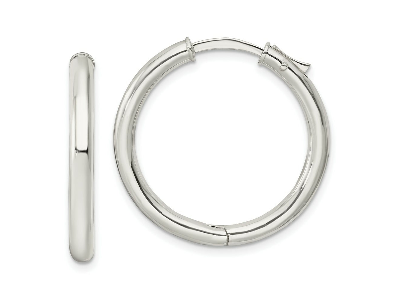 FJC Finejewelers 925 Sterling Silver Polished 3x Hinged Tube Hoop Earrings 27 x 28 mm