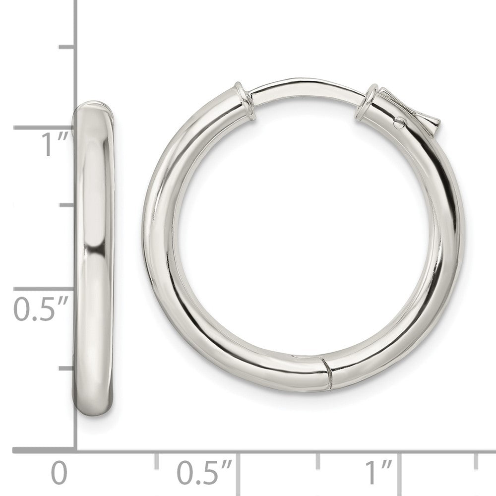 FJC Finejewelers 925 Sterling Silver Polished 3x Hinged Tube Hoop Earrings 24 x 25 mm