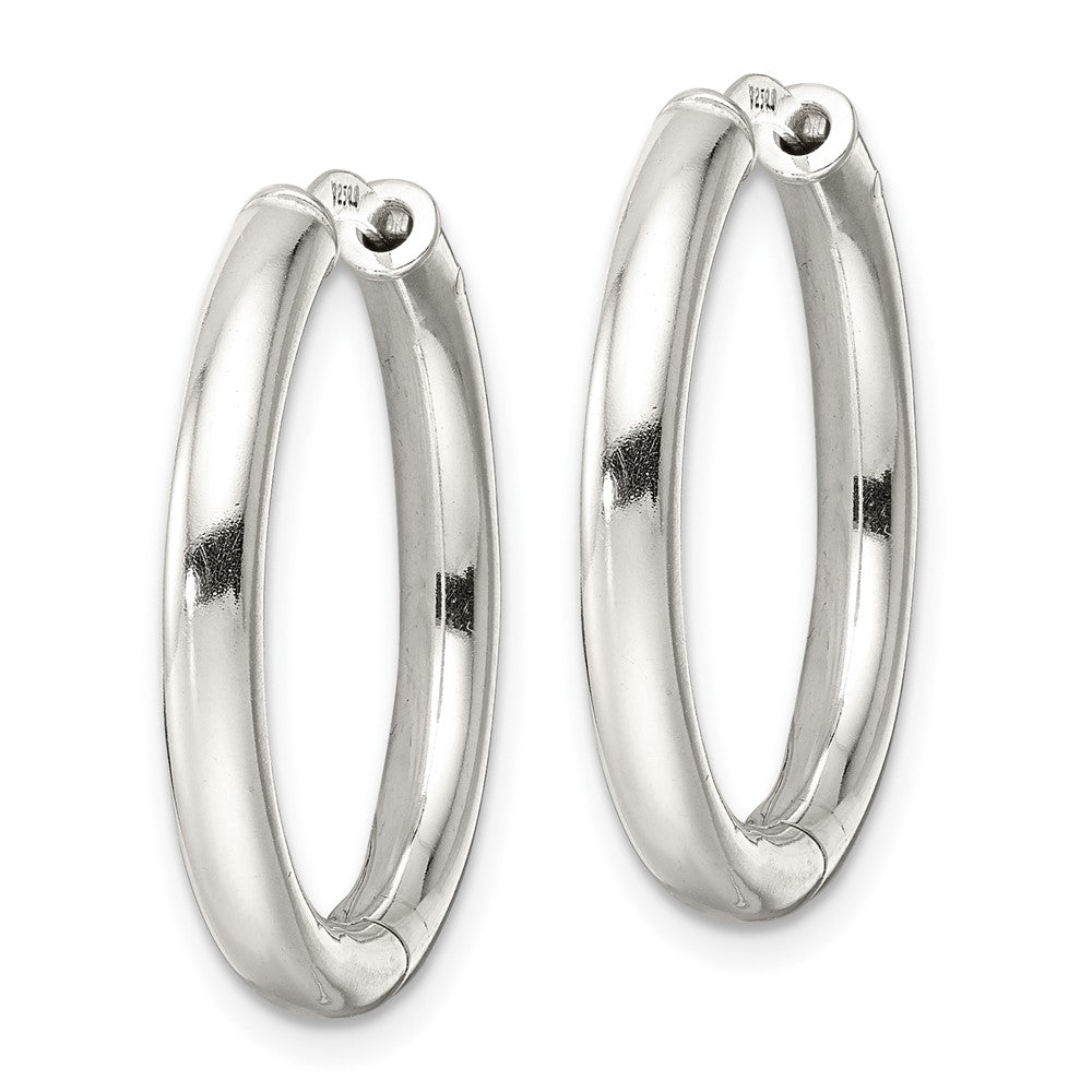 FJC Finejewelers 925 Sterling Silver Polished 3x Hinged Tube Hoop Earrings 24 x 25 mm