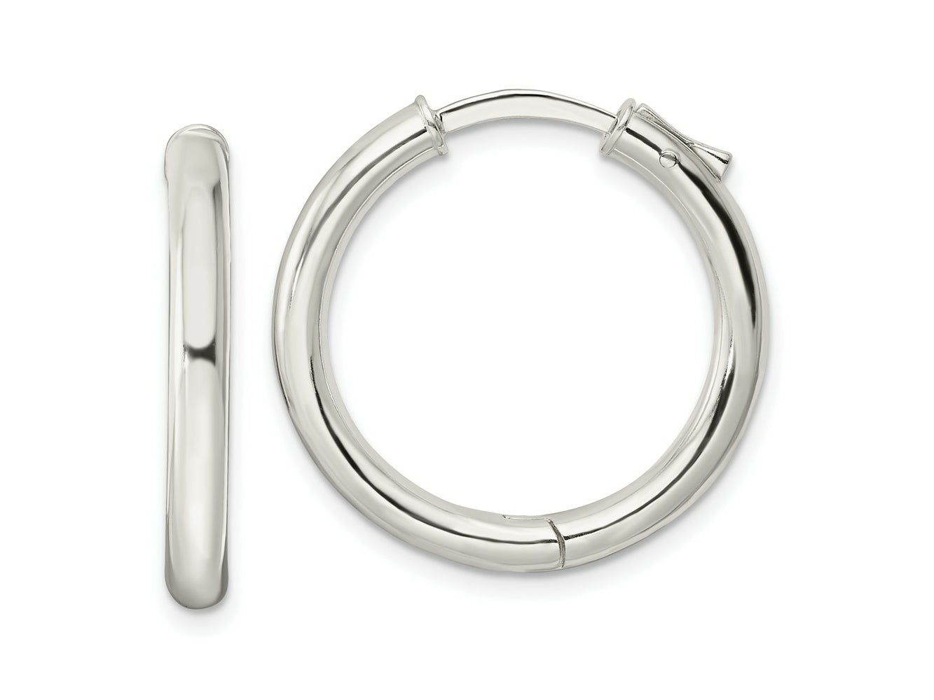 FJC Finejewelers 925 Sterling Silver Polished 3x Hinged Tube Hoop Earrings 24 x 25 mm
