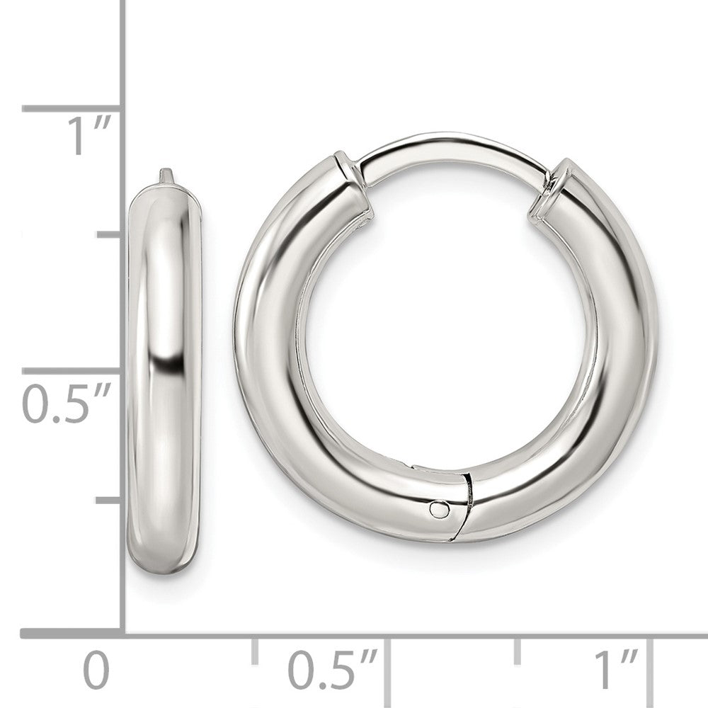 FJC Finejewelers 925 Sterling Silver Polished Hinged Circle Hoop Earrings 19 x 20 mm