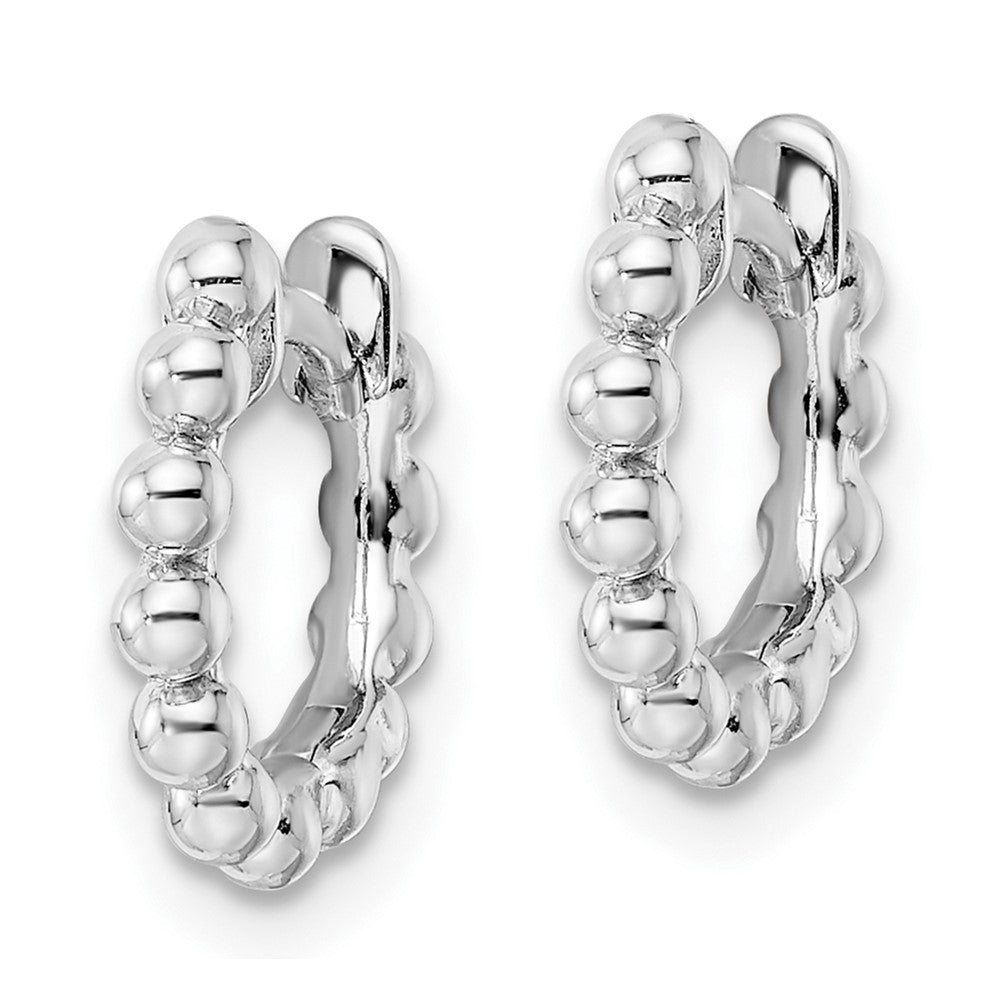 FJC Finejewelers 925 Sterling Silver Rhodium Plated Beaded Hoop Earrings 10 x 13 mm