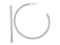 FJC Finejewelers 925 Sterling Silver Rhodium Plated Polished Beaded Hoop Post Earrings 52 x 51 mm
